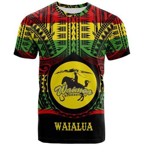 Hawaii T-Shirt Waimea Elementary School Reggae Color Polynesian