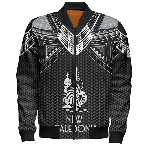 New Caledonia Custom Personalised Bomber Jacket Polynesian Tribal Tattoo