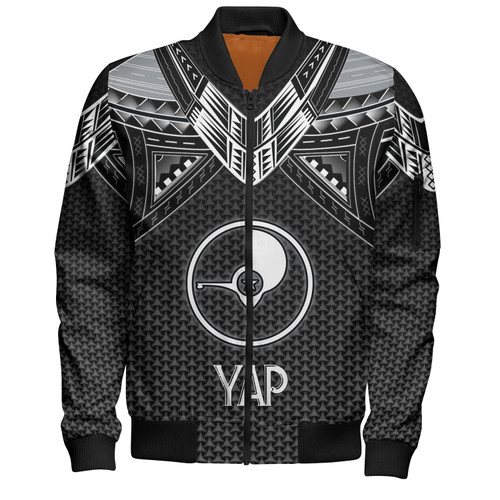 Yap State Custom Personalised Bomber Jacket Polynesian Tribal Tattoo
