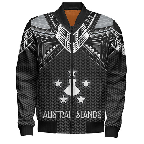 Austral Islands Custom Personalised Bomber Jacket Polynesian Tribal Tattoo