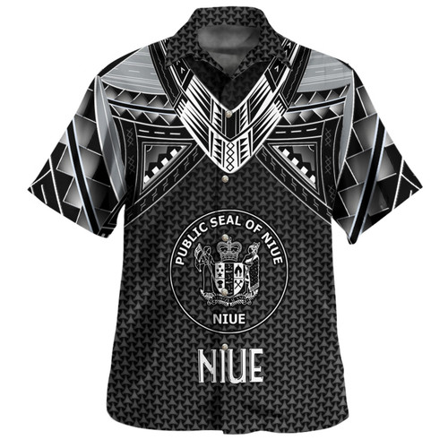 Niue Custom Personalised Hawaiian Shirt Polynesian Tribal Tattoo