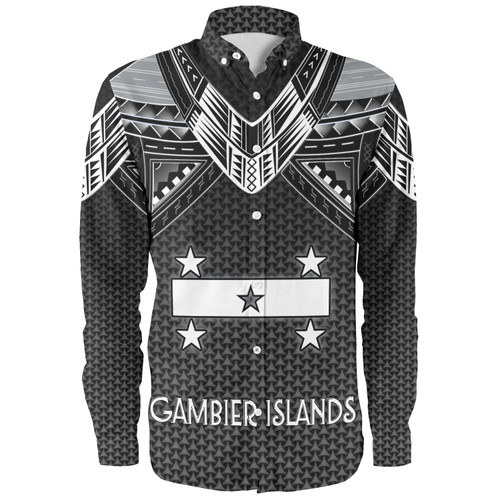 Gambier Islands Custom Personalised Long Sleeve Shirt Polynesian Tribal Tattoo