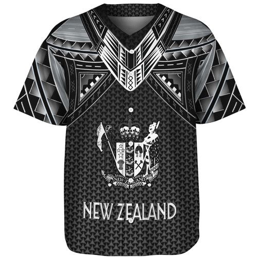 New Zealand Custom Personalised Baseball Shirt Polynesian Tribal Tattoo
