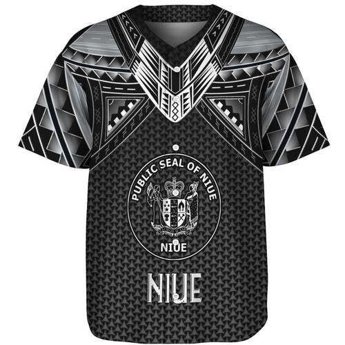 Niue Custom Personalised Baseball Shirt Polynesian Tribal Tattoo