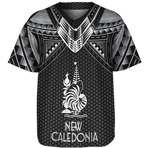 New Caledonia Custom Personalised Baseball Shirt Polynesian Tribal Tattoo