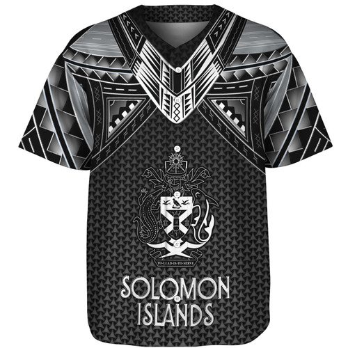 Solomon Islands Custom Personalised Baseball Shirt Polynesian Tribal Tattoo