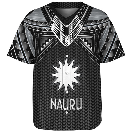 Nauru Custom Personalised Baseball Shirt Polynesian Tribal Tattoo
