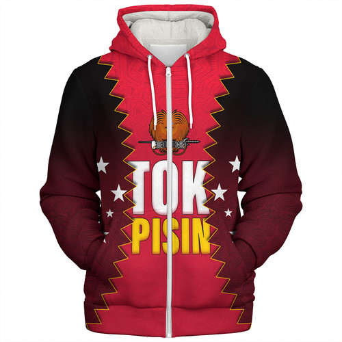 Papua New Guinea Sherpa Hoodie PNG Tokpisin Languge Polynesian