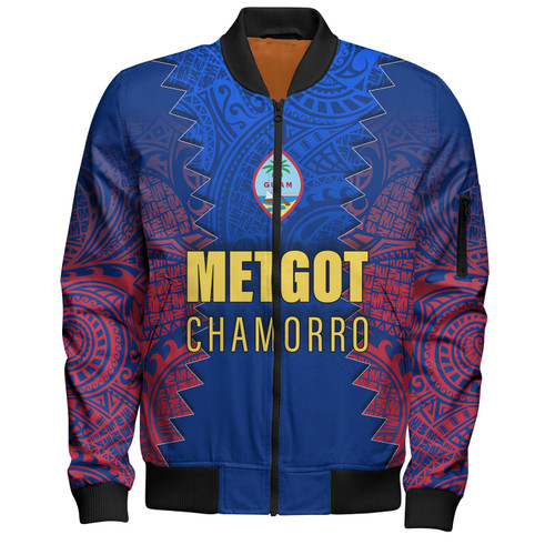 Guam Bomber Jacket Metgot Chamorro Latte Stone Guam Polynesian