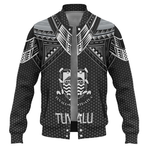 Tuvalu Custom Personalised Baseball Jacket Polynesian Tribal Tattoo