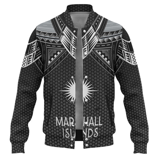 Marshall Islands Custom Personalised Baseball Jacket Polynesian Tribal Tattoo