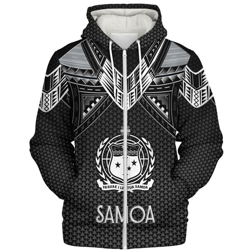 Samoa Custom Personalised Sherpa Hoodie Polynesian Tribal Tattoo