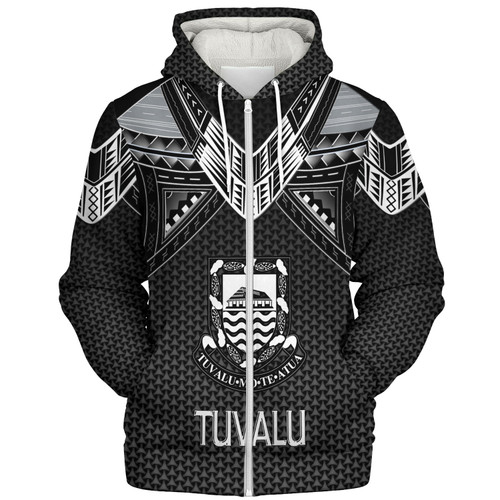 Tuvalu Custom Personalised Sherpa Hoodie Polynesian Tribal Tattoo
