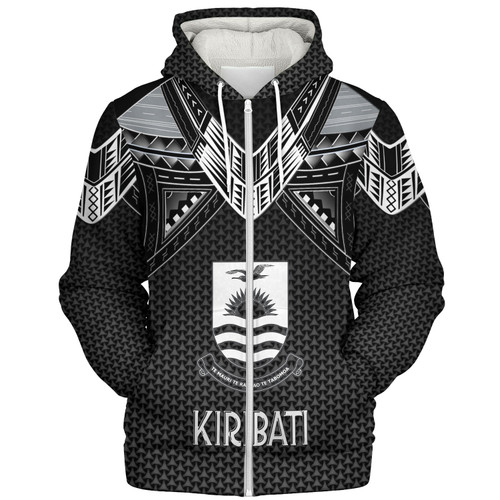 Kiribati Custom Personalised Sherpa Hoodie Polynesian Tribal Tattoo