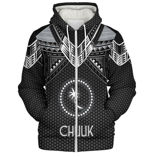 Chuuk State Custom Personalised Sherpa Hoodie Polynesian Tribal Tattoo