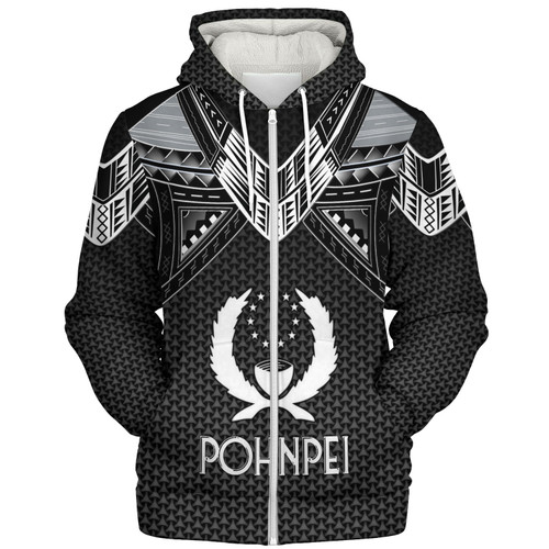 Pohnpei State Custom Personalised Sherpa Hoodie Polynesian Tribal Tattoo