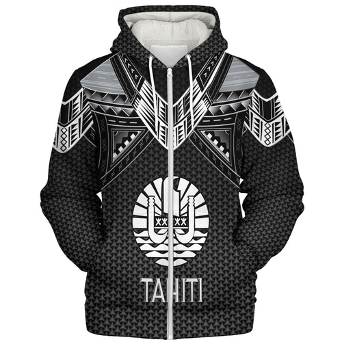 Tahiti Custom Personalised Sherpa Hoodie Polynesian Tribal Tattoo