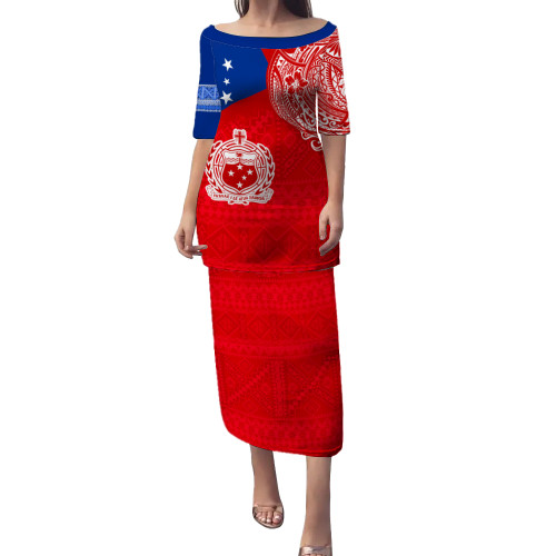 Samoa Puletasi Polynesian Flag With Coat Of Arms