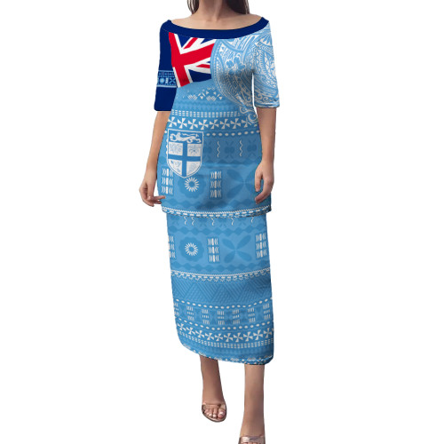 Fiji Puletasi Polynesian Flag With Coat Of Arms