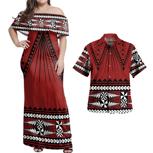 Tonga Combo Dress And Shirt Ngatu Pattern Style