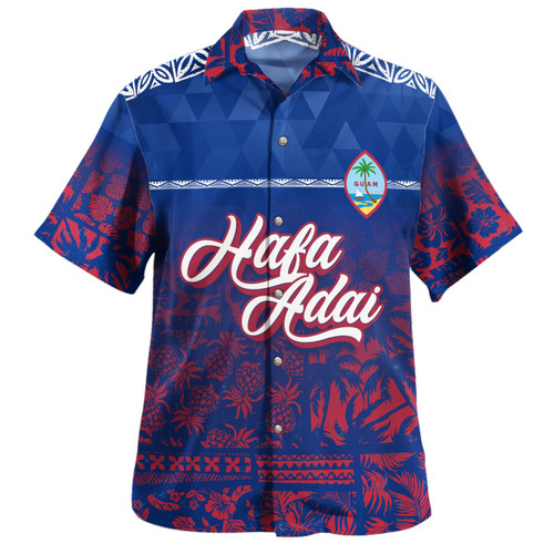 Guam Baseball Shirt Guam Hafa Adai Tropical Pattern