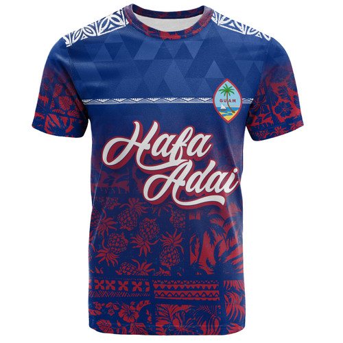 Guam T-Shirt Guam Hafa Adai Tropical Pattern