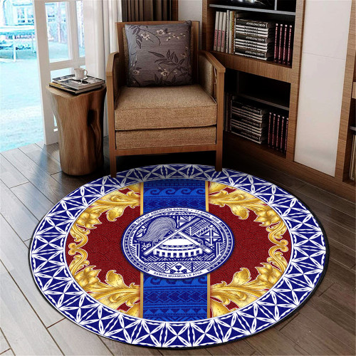American Samoa Round Rugs Royal Vinatge Style