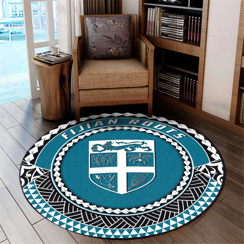 Fiji Round Rugs Roots Coat Of Arms Style