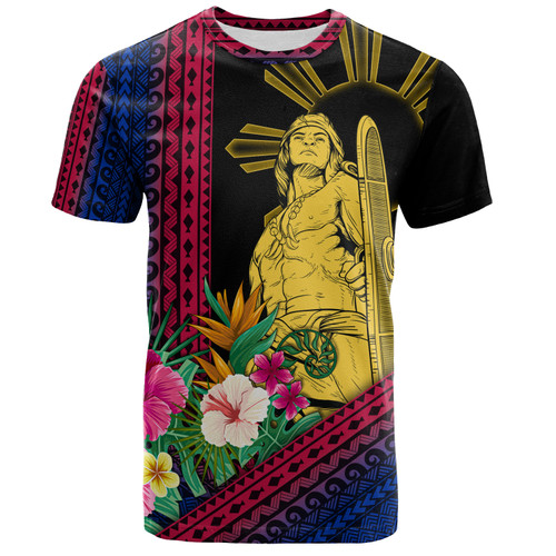 Philippines Filipinos T-Shirt Lapu Lapu Polynesia Pattern With Tropical Flower