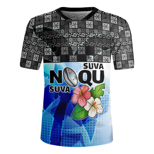 Fiji Suva Noqu Suva Hibiscus Flowers Fijian Patterns Men's All Over Printing Rugby Jersey