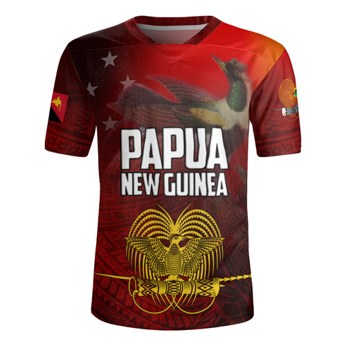 Papua New Guinea Paradisaea Bird Traditional Patterns Style Men's All Over Printing Rugby Jersey