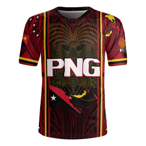 Papua New Guinea Seal And Map Tribal Traditional Patterns Men's All Over Printing Rugby Jersey