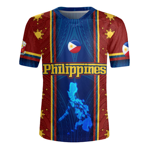 Philippines Filipinos Tribal Sun Traditional Patterns Men's All Over Printing Rugby Jersey