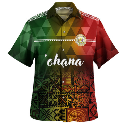 Hawaii Hawaiian Shirt Lowpolly Pattern with Polynesian Motif