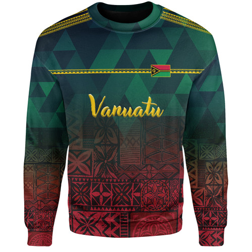 Vanuatu Sweatshirt Lowpolly Pattern with Polynesian Motif