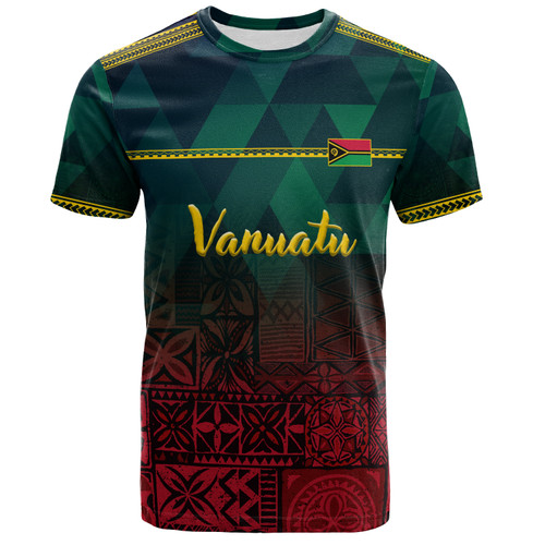 Vanuatu T-Shirt Lowpolly Pattern with Polynesian Motif