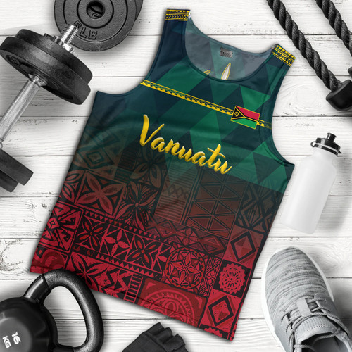 Vanuatu Tank Top Lowpolly Pattern with Tribal Motif