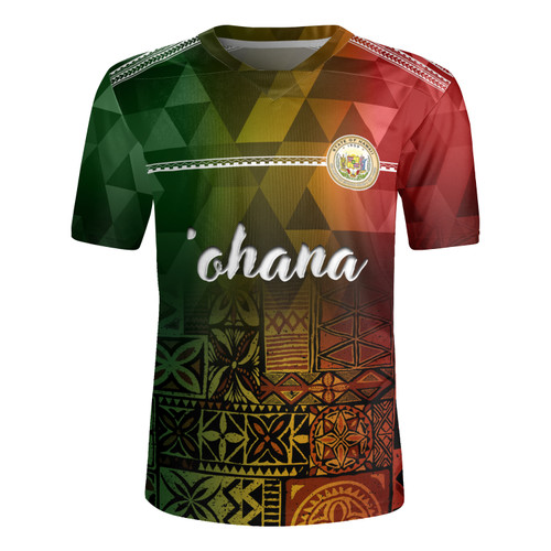 Hawaii Rugby Jersey Lowpolly Pattern with Polynesian Motif