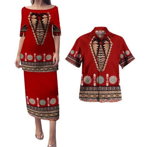 Tonga Combo Puletasi And Shirt Ngatu Design Fabric