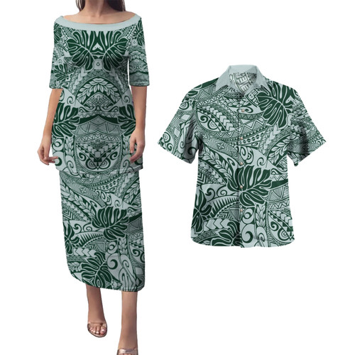Hawaii Combo Puletasi And Shirt Tribal Leaf