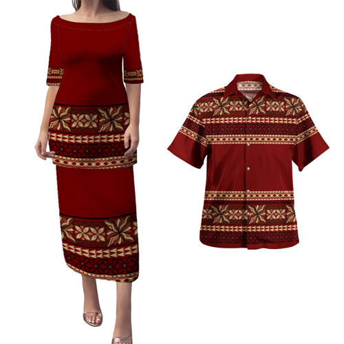 Samoa Combo Puletasi And Shirt Siapo Pattern Design