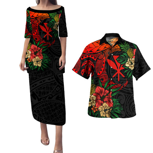 Hawaii Combo Puletasi And Shirt Polynesian Turtle Tropical
