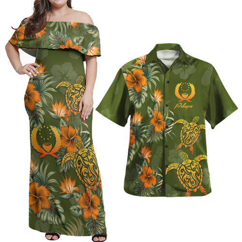 Pohnpei Polynesian Pattern Combo Dress And Shirt Tropical Summer