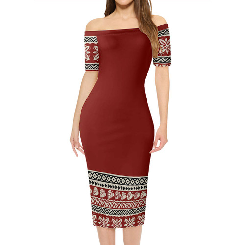 Fiji Short Sleeve Off The Shoulder Lady Dress Bula Tropical