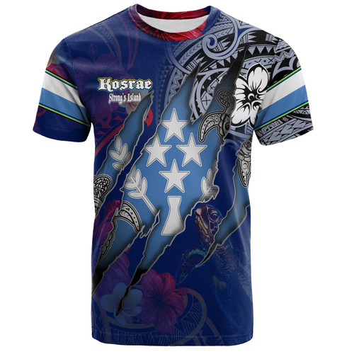 Kosrae T-Shirt Custom Kosraean Blood Inside Me Polynesian Sleeve Tattoo Tropical Blue
