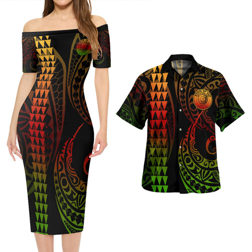 Yap State Combo Short Sleeve Dress And Shirt Kakau Style Reggae