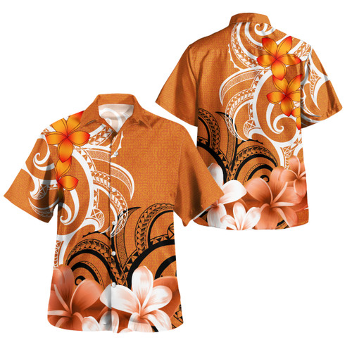 Polynesian Custom Personalised Hawaiian Shirt Polynesian Floral Spirit Orange