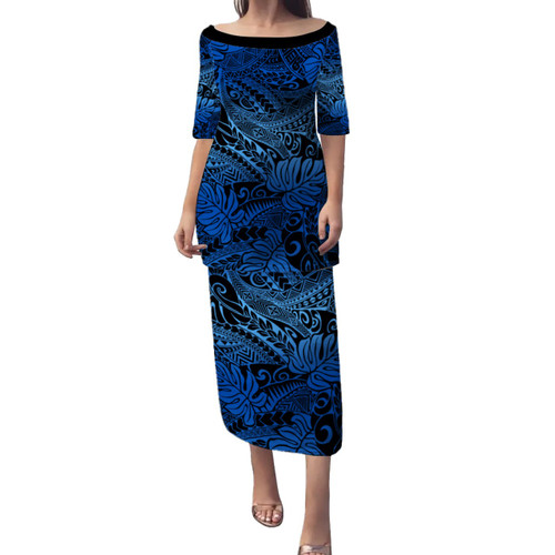 Hawaii Puletasi Tribal Polynesian Pattern Leaf