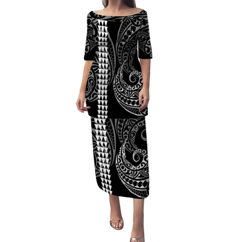 Hawaii Puletasi Kakau Style White