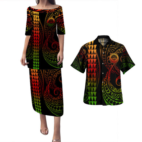 Federated States Of Micronesia Combo Puletasi And Shirt Kakau Style Reggae